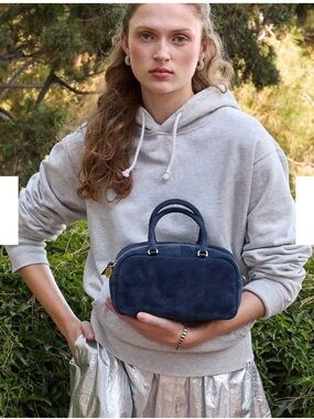 ISO Petite Claudine in Blue Suede